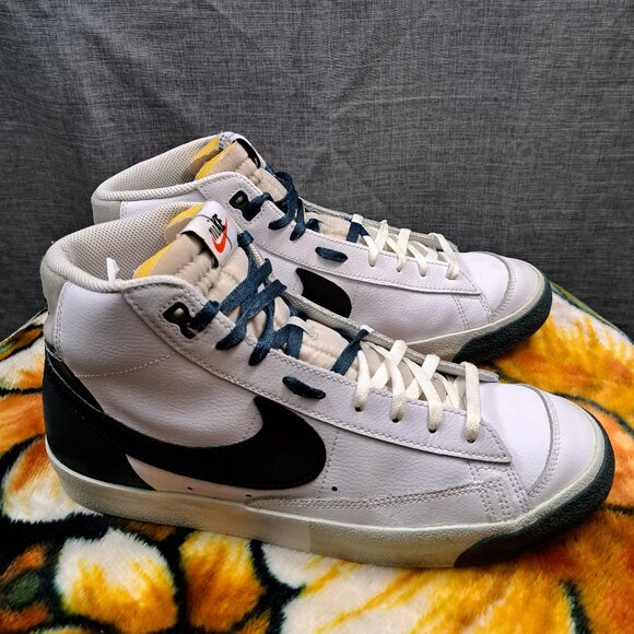 %SIZE 12 MEN NIKE BLAZER MID \'77 PRM REMIX FB8889-100 WHITE BLACK DEEP JUNGLE A8 main image 12
